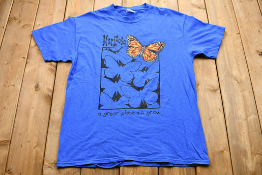 Vintage 1990s Mariposa California Butterfly T-Shirt / A Great Place to Grow / 90s Streetwear / Souvenir / Vacation Tee / Travel & Tourism