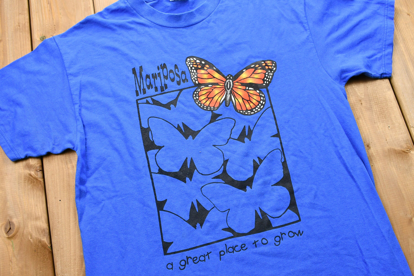 Vintage 1990s Mariposa California Butterfly T-Shirt / A Great Place to Grow / 90s Streetwear / Souvenir / Vacation Tee / Travel & Tourism