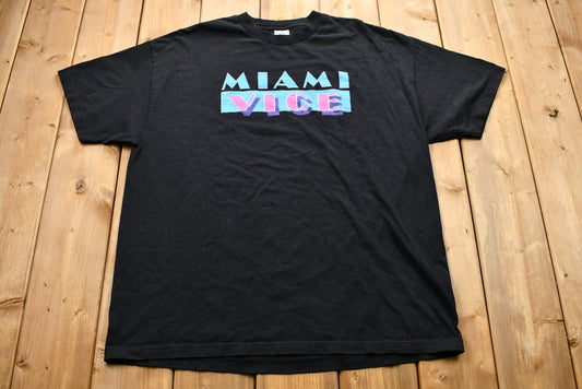 Vintage 1990s Miami Vice Graphic T-Shirt / TV & Movie / 90s Streetwear / Retro Style / Promo Tee / Vintage Athleisure