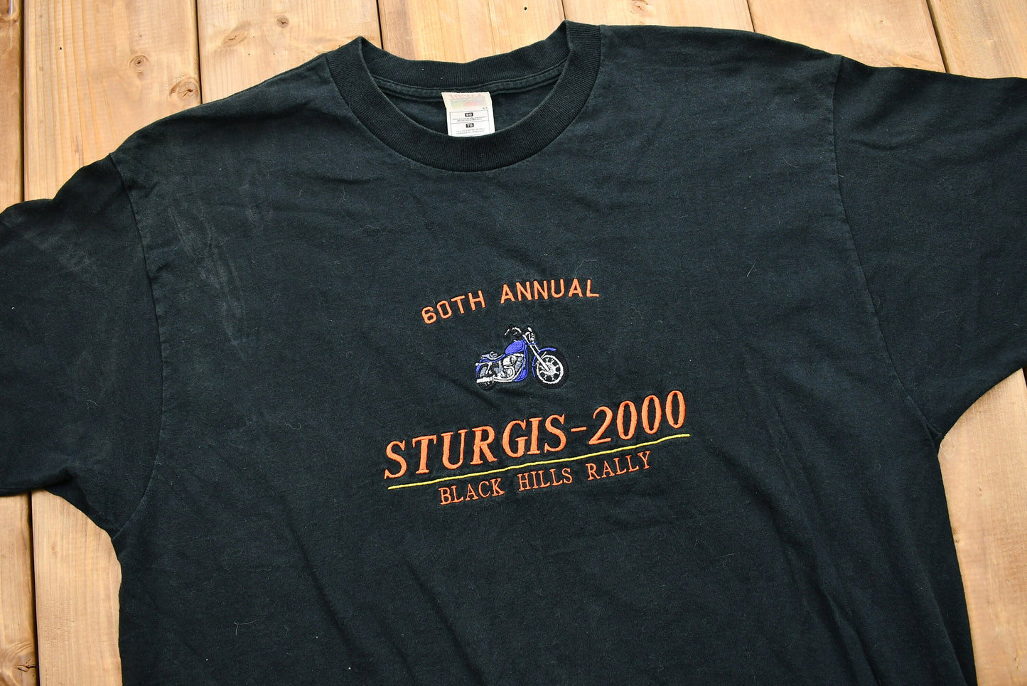 Vintage 2000 Sturgis 60th Anniversary Embroidered T-Shirt / Motorcycles / Vintage Streetwear / Retro Style / Biker Aesthetic / Harley