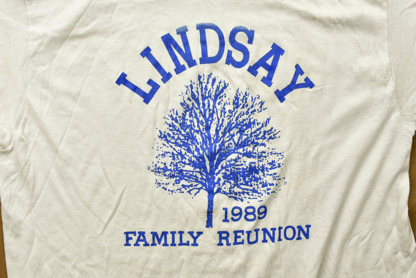 Vintage 1989 Lindsay Family Reunion Ringer T-Shirt/ Made In USA/ Graphic / 80s / 90s / Streetwear / Retro Style