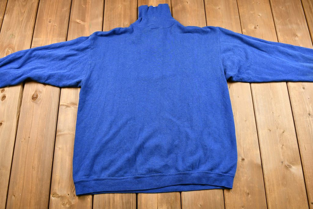 Vintage 1970s Color Block Striped Quarter-Zip Sweater