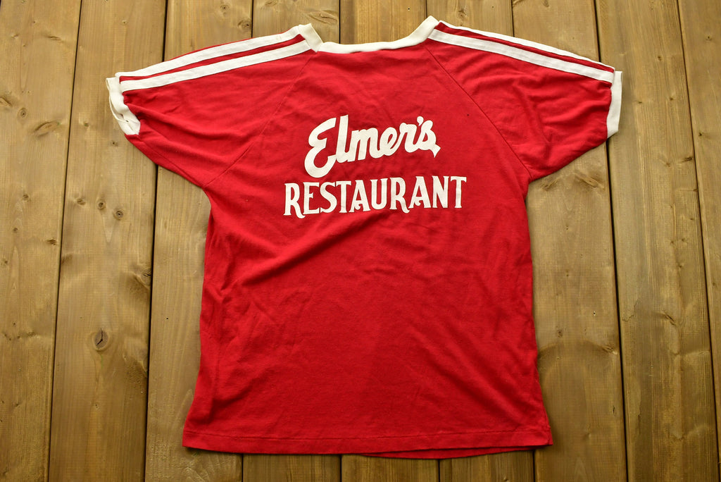 Vintage 1980's Elmer's Restaurant Uniform T-Shirt Made In USA