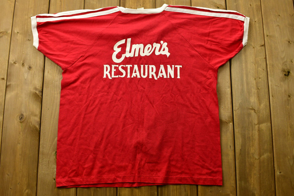 Vintage 1980's Elmer's Restaurant Uniform T-Shirt Made In USA