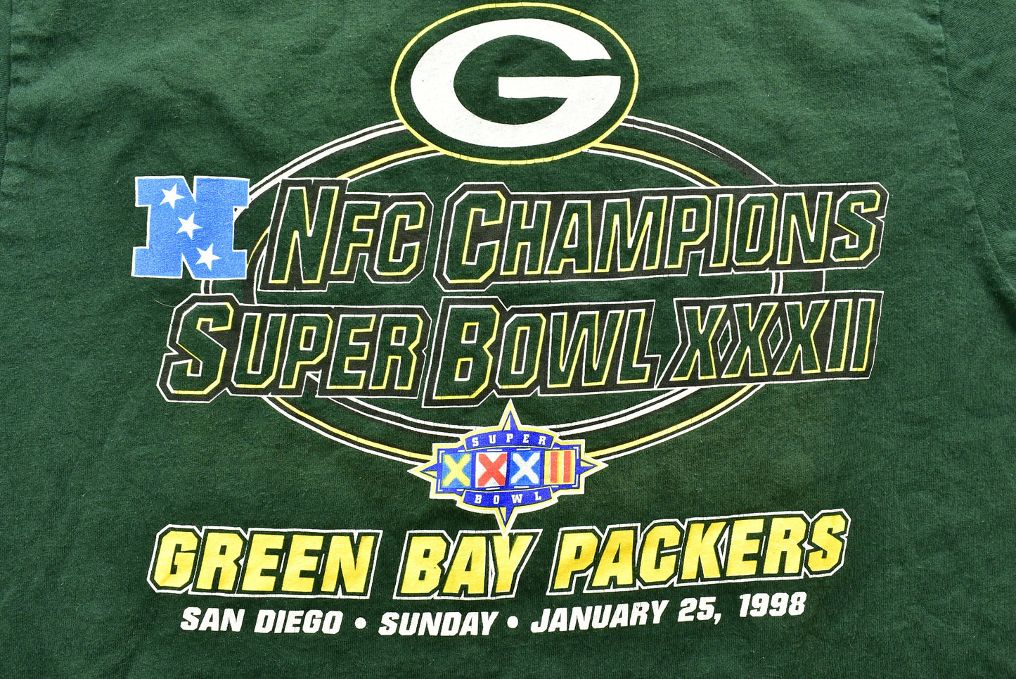 Vintage 1998 Greenbay Packers Super Bowl Logo 7 T-Shirt , Graphic , 80s , 90s , Streetwear , Retro Style