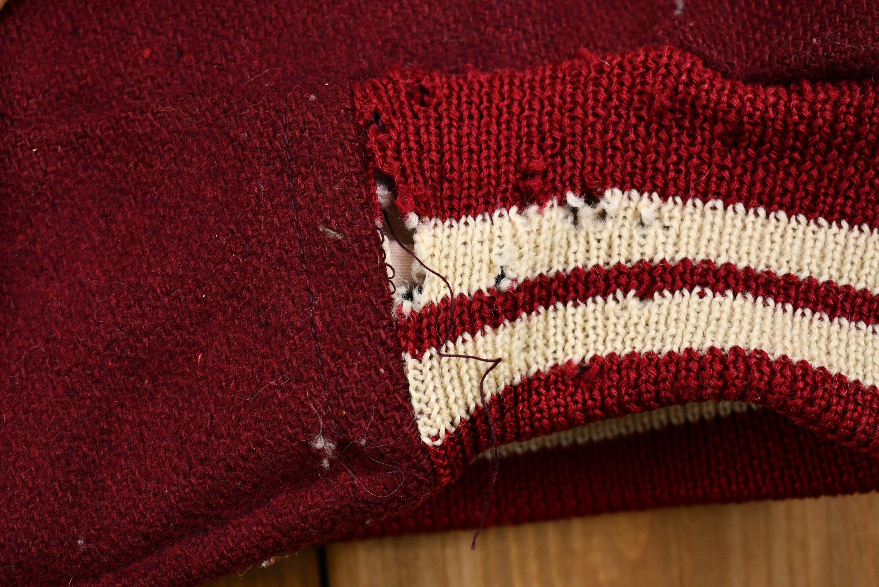 Vintage 1950s Distressed Benet Academy Letterman Varsity Jacket , True Vintage , John , Logan Knitting Mills , Made in USA , Bomber