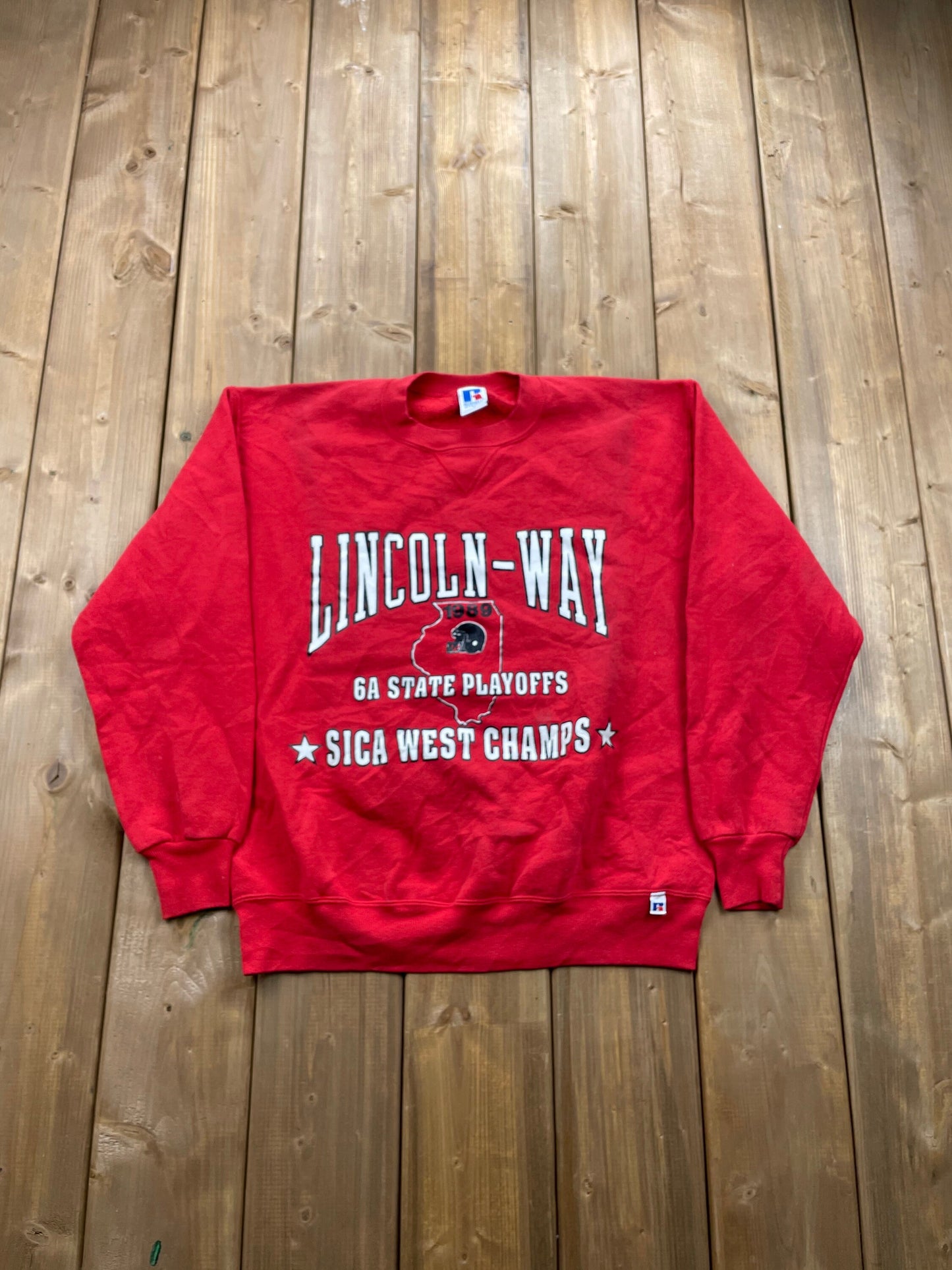 Vintage 1989 University of Lincoln Way Crewneck , Made In USA / Sweatshirt / NCAA Sweatshirt / Russell Athletics / Sportswear / Athleisure