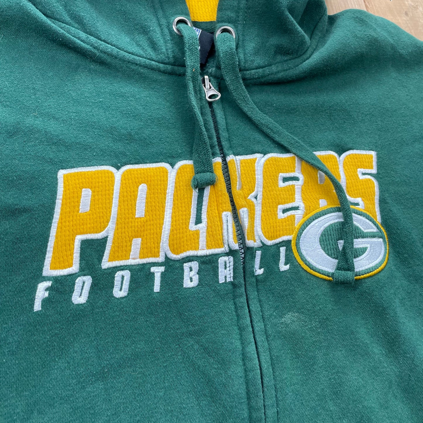 Vintage 1990s Greenbay Packers Full Zip Hooded Sweatshirt