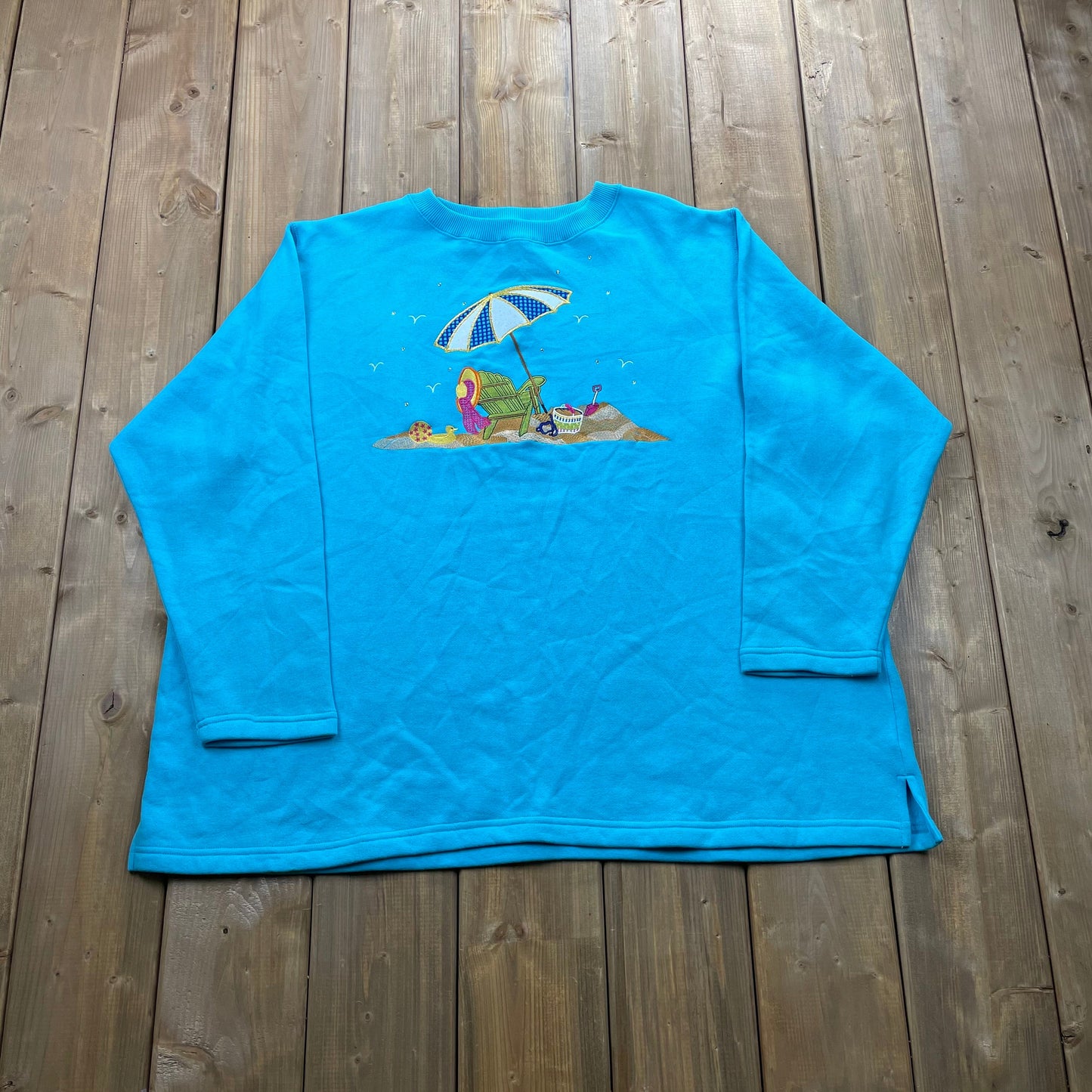 Vintage 90s Beach Embroidered Crewneck