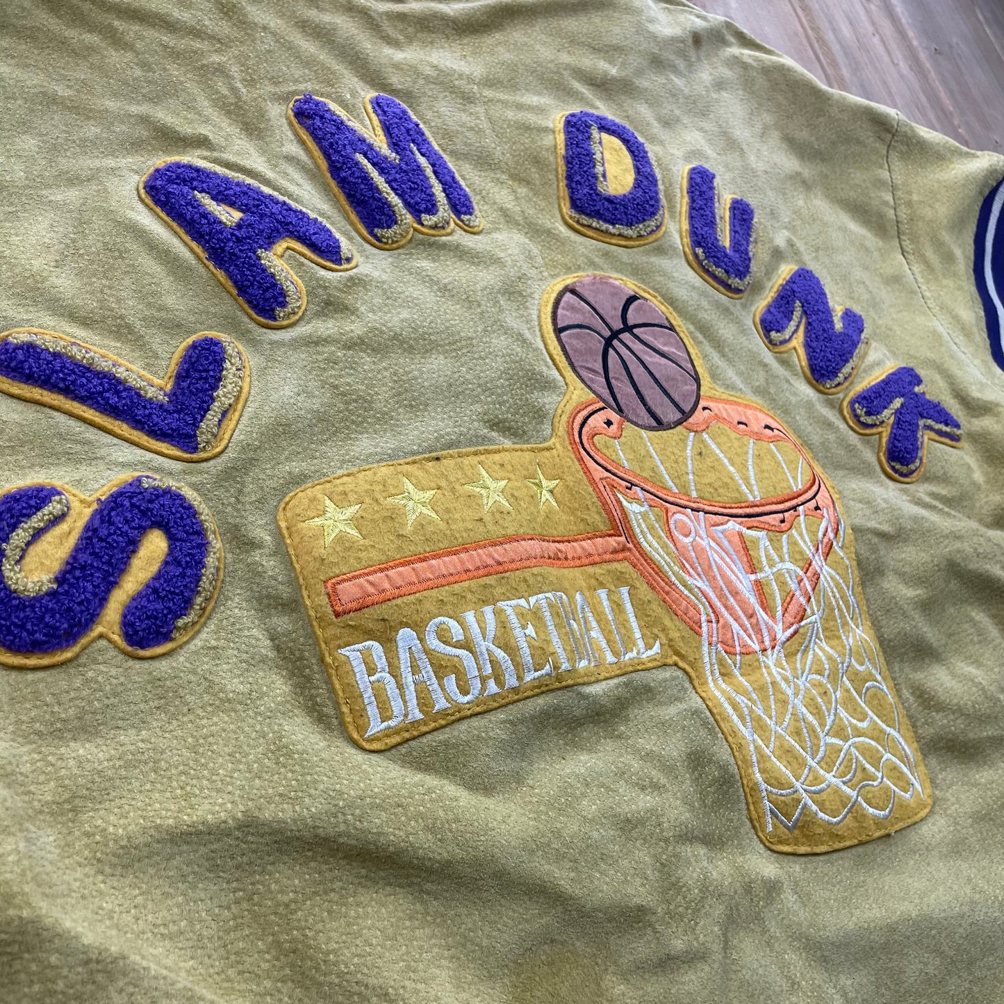 Vintage 80'S / 90'S D.Y.I. Daniel Young Slam Dunk Patch Work Varsity Jacket / Vintage Basketball / Sportswear / Streetwear / Made In USA