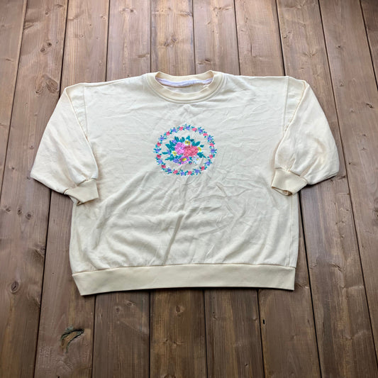 Vintage 90's Floral Embroidered Crewneck