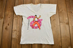 Vintage 1974 Naturally Distressed Bruce Lee Iron-On Graphic V-Neck T-Shirt