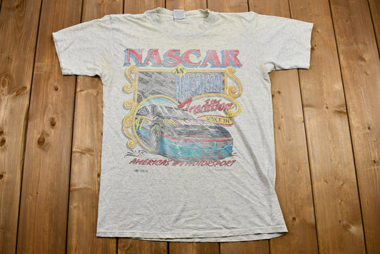 Vintage 1994 Naturally Distressed NASCAR Tour Graphic T-Shirt / 90s Streetwear / Daytona / Vintage Sportswear / Single Stitch / Made in USA