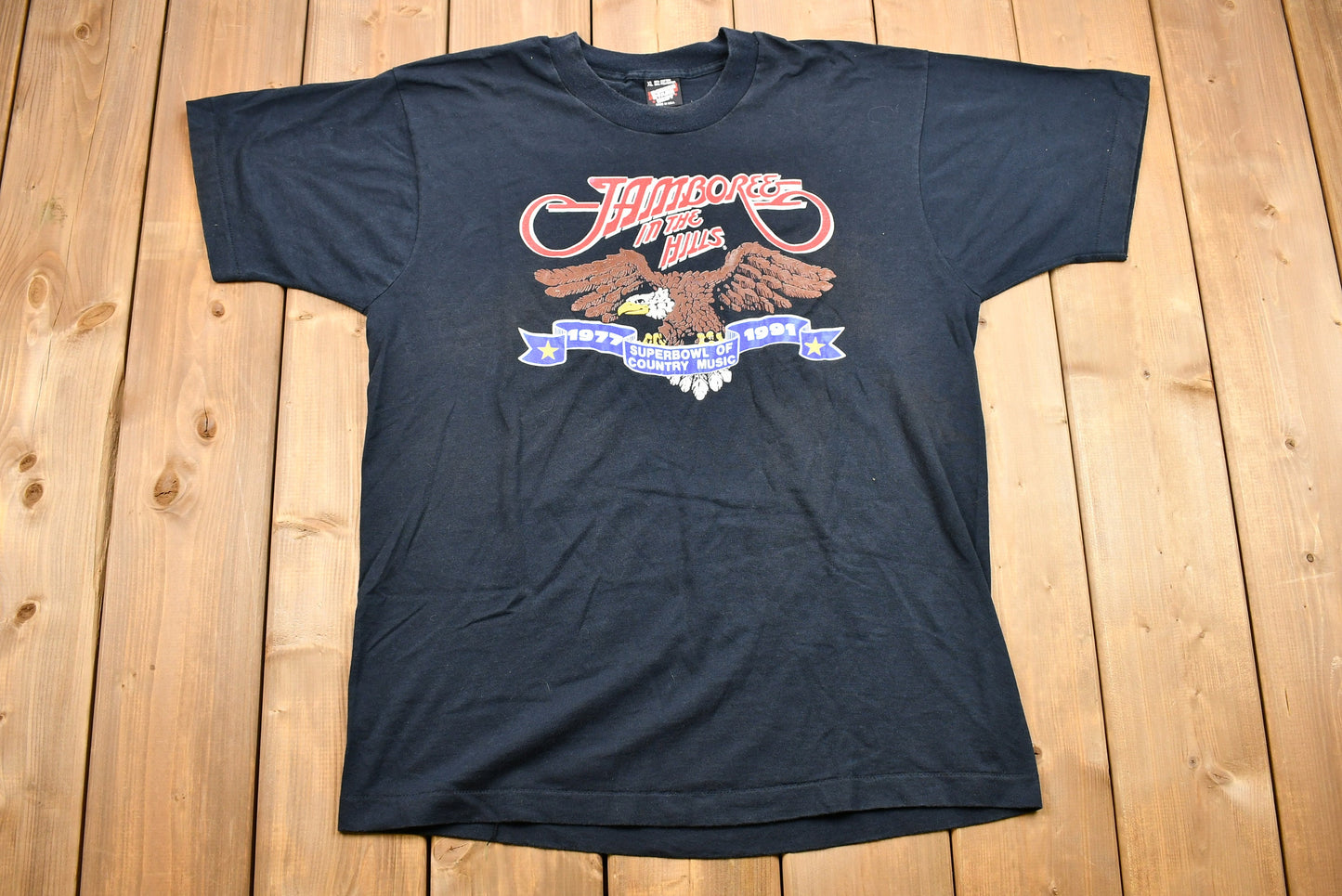 Vintage 1991 Jamboree In The Hills Music Festival Graphic T-Shirt / 90s Streetwear / Eagle / Superbowl of Country Music / Single Stitch