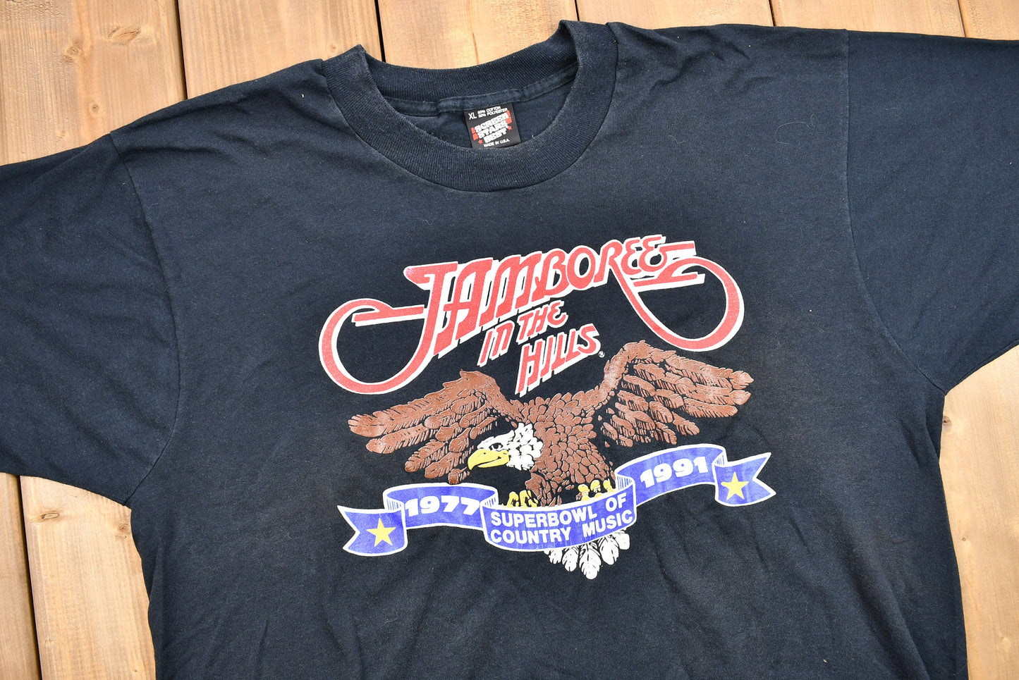 Vintage 1991 Jamboree In The Hills Music Festival Graphic T-Shirt / 90s Streetwear / Eagle / Superbowl of Country Music / Single Stitch