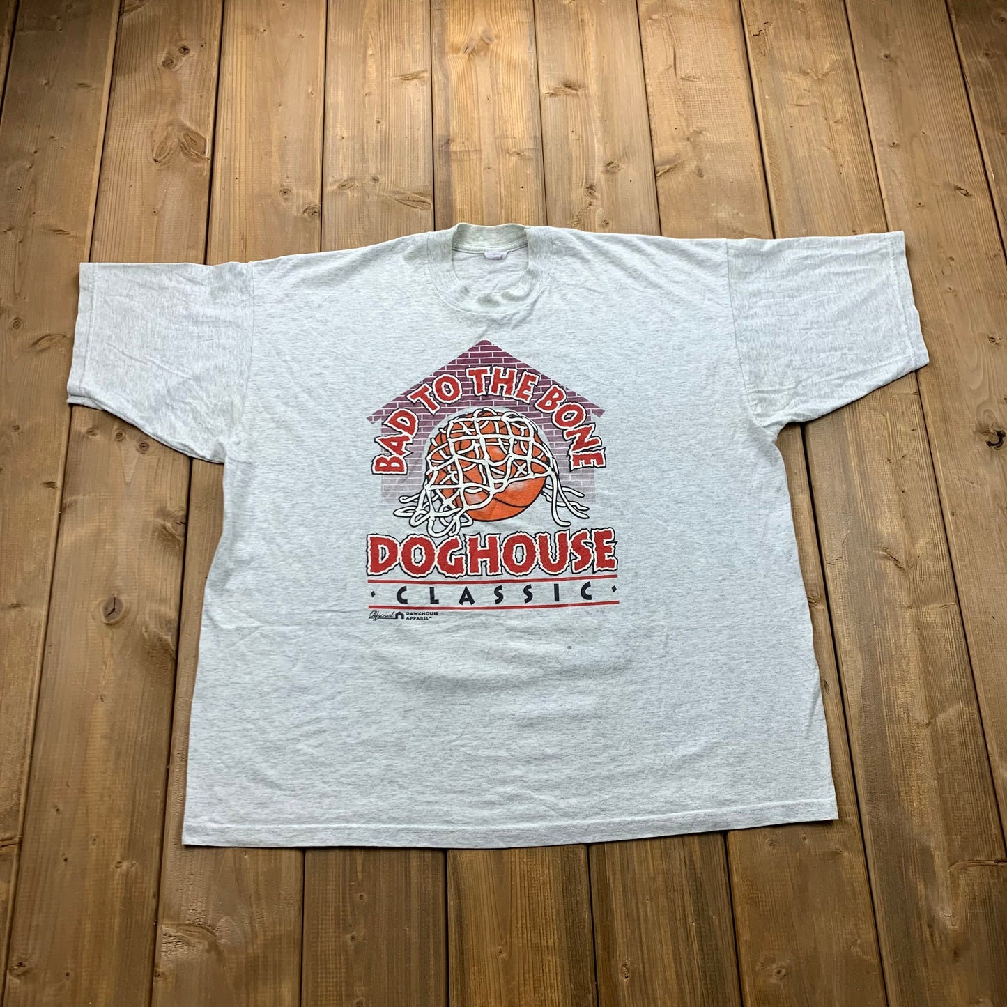 Vintage 90's Bad To The Bone Doghouse Classic T-Shirt / Graphic / 80s / 90s / Streetwear / Retro Style