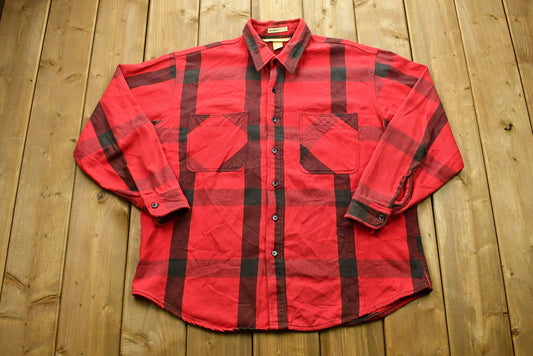 Vintage 90's Big Mac Flannel St Johns Bay Button Up Shirt / Buffalo Plaid / 1990's Button Up / Casual Wear / Workwear / Made In USA