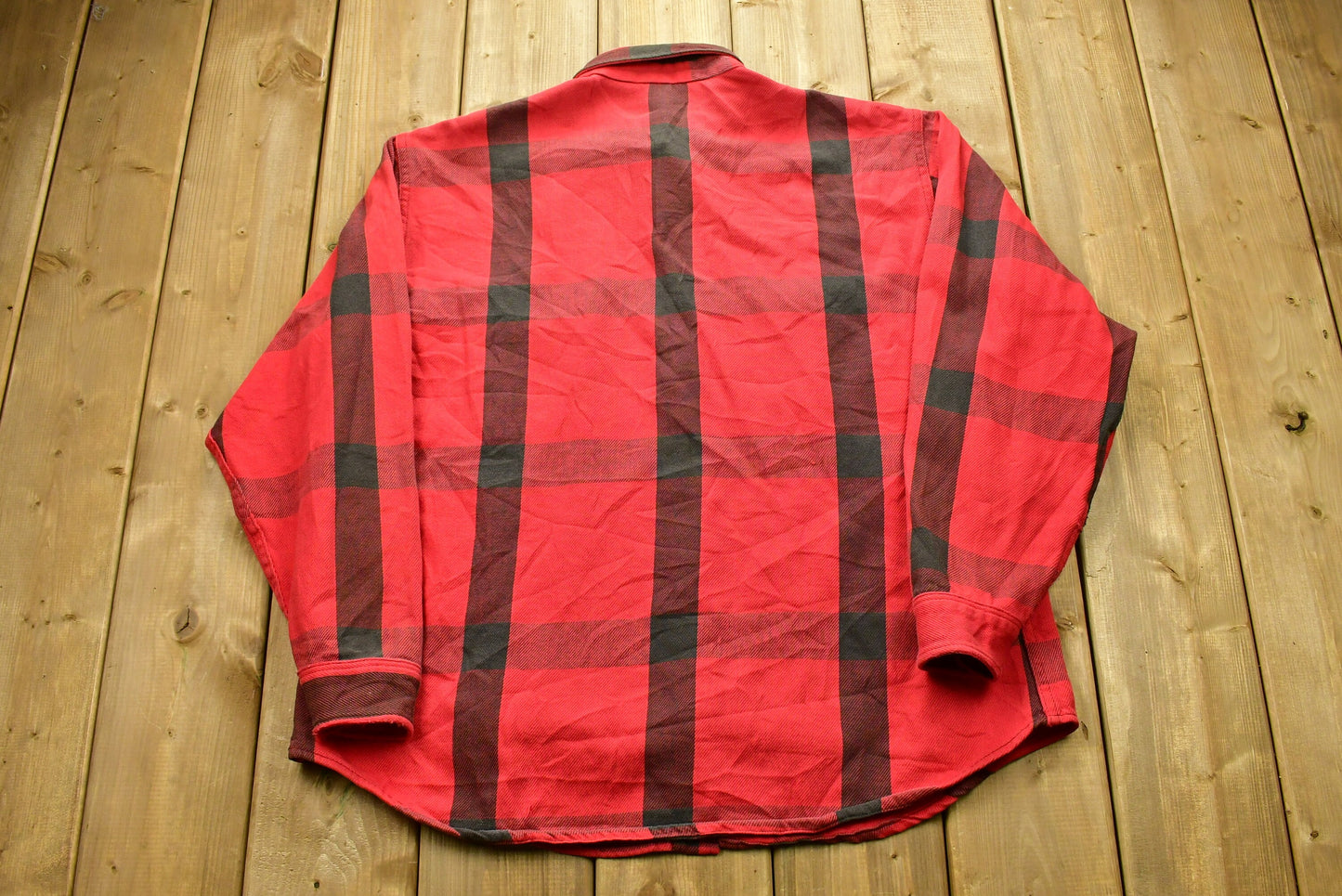 Vintage 90's Big Mac Flannel St Johns Bay Button Up Shirt / Buffalo Plaid / 1990's Button Up / Casual Wear / Workwear / Made In USA