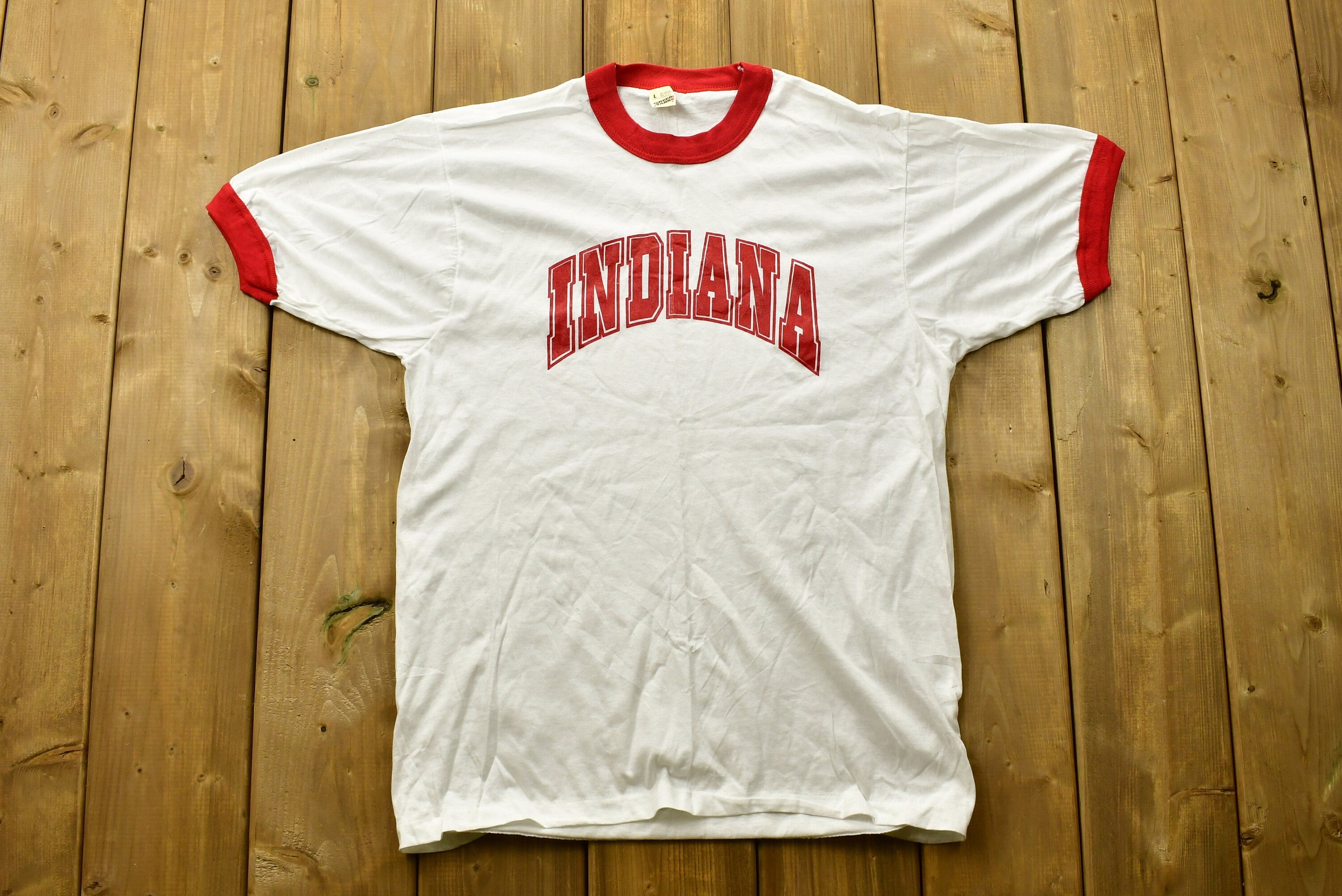 Vintage 1980s University Of Indiana Hoosiers Ringer T-Shirt