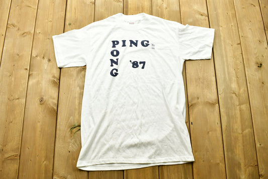 Vintage 1987 Ping Pong Single Stitch T-Shirt Made In USA/ Graphic / 80s / 90s / Streetwear / Retro Style