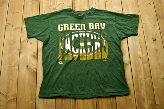 Vintage 1990s Greenbay Packers T-Shirt , Single Stitch , NFL , 90s Streetwear , Athleisure , Sportswear