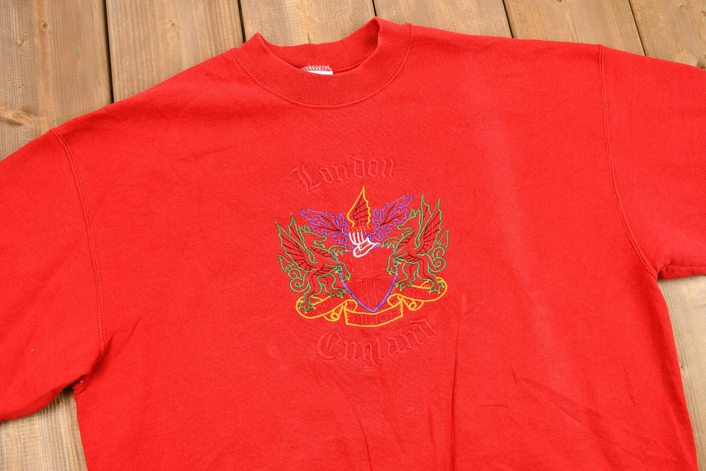 Vintage 1990s London England Embroidered Crewneck Sweatshirt