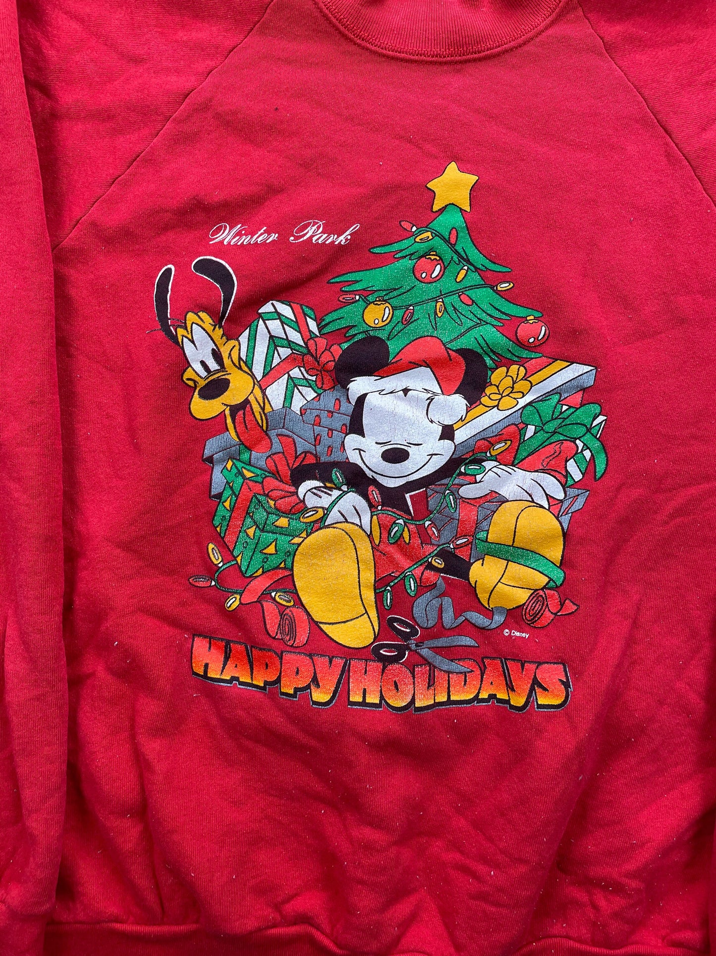 Vintage 1990s Mickey Mouse Christmas Crewneck , Made In USA , Vintage Sweatshirt , American Sportswear , Vintage Cartoons , Vintage Disney