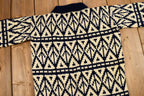 Vintage 1960s Abstract Hand-Knit Mock-Neck Sweater