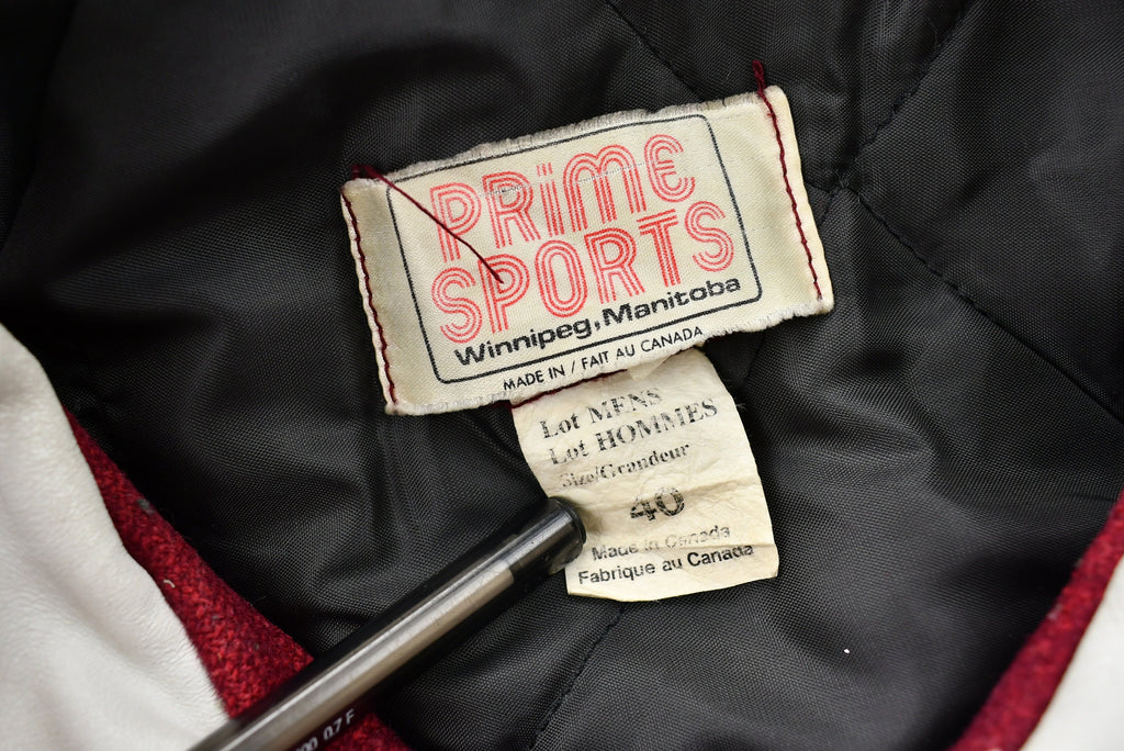 Vintage 1970s Distressed Stratford Northwestern Huskies Color Block Varsity Jacket