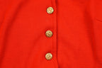Vintage 1960s Candy Apple Red Button Up Overcoat