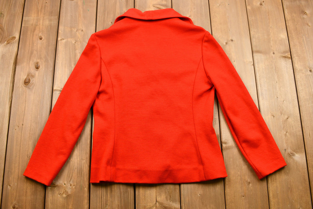 Vintage 1960s Candy Apple Red Button Up Overcoat