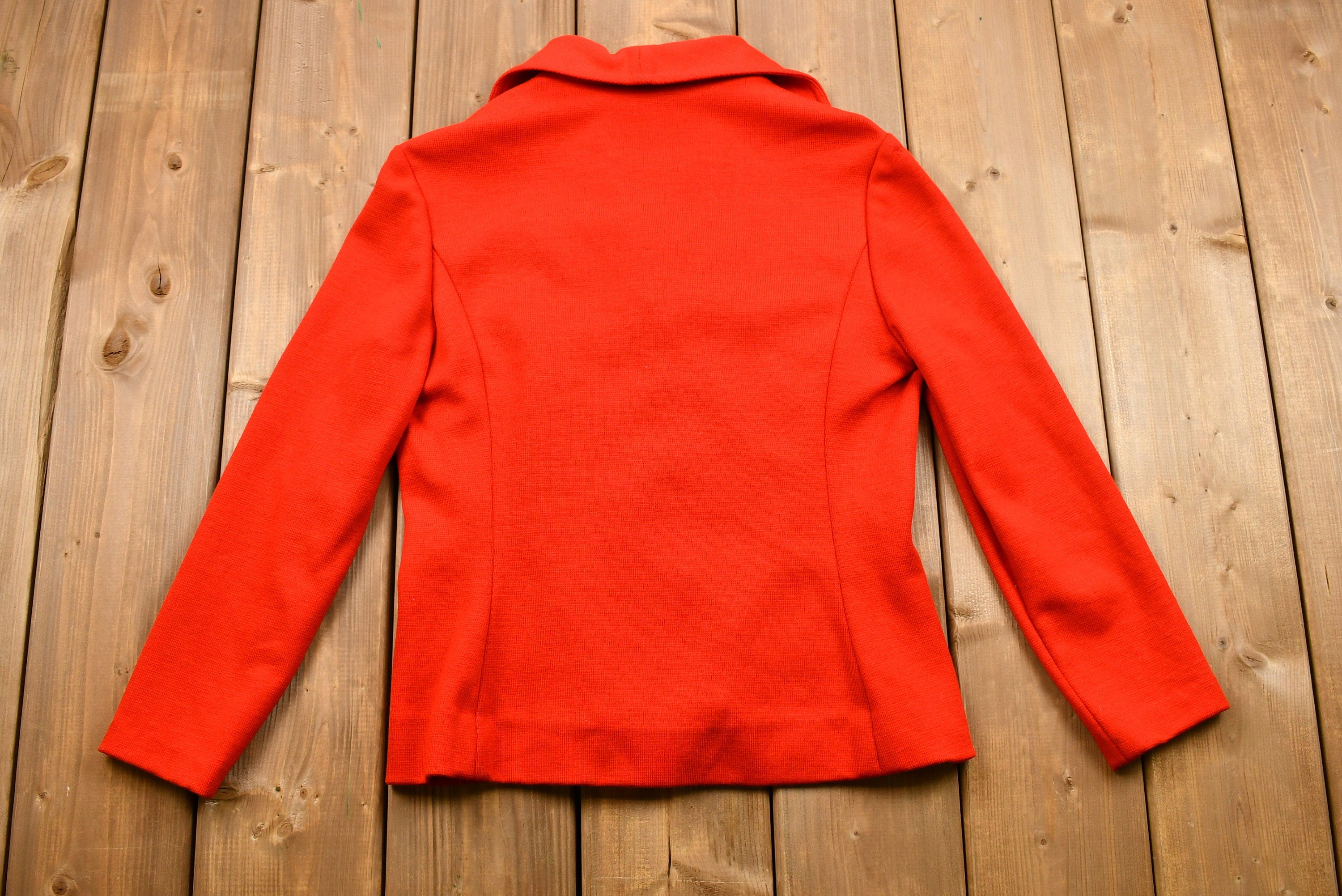 Vintage 1960s Candy Apple Red Button Up Overcoat