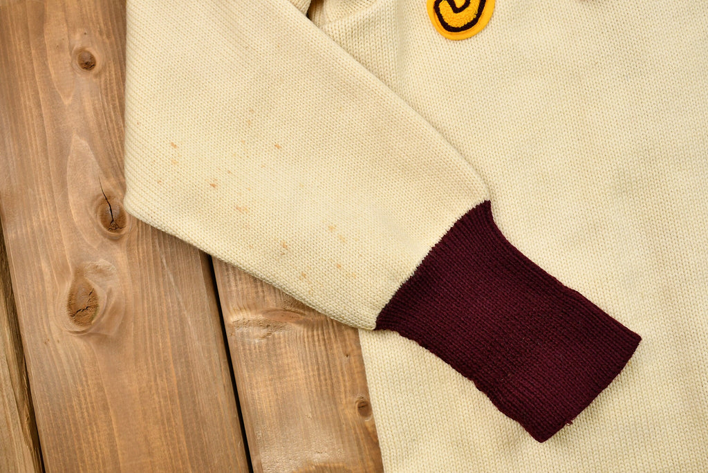Vintage 1950s St.Ignatius Letterman Knit Cardigan Sweater