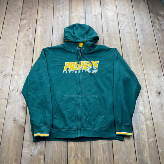 Vintage 1990s Greenbay Packers Full Zip Hooded Sweatshirt