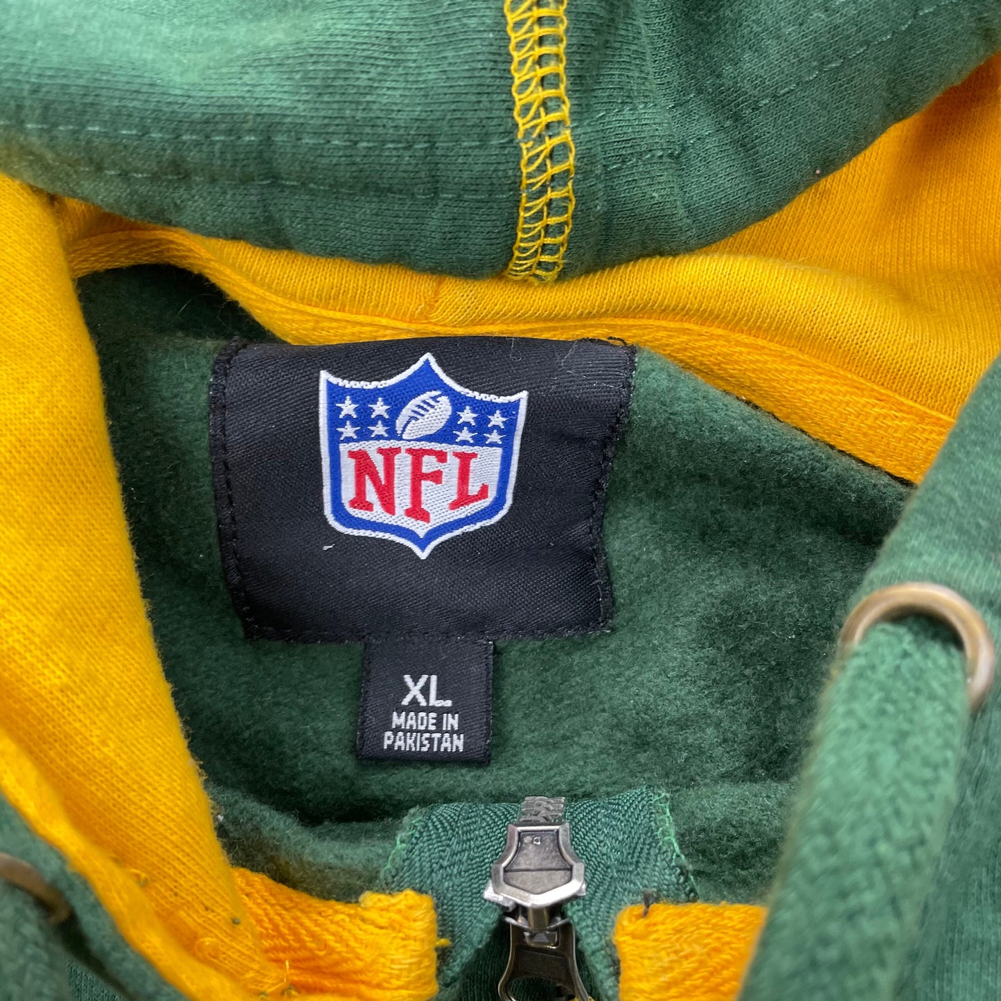 Vintage 1990s Greenbay Packers Full Zip Hooded Sweatshirt