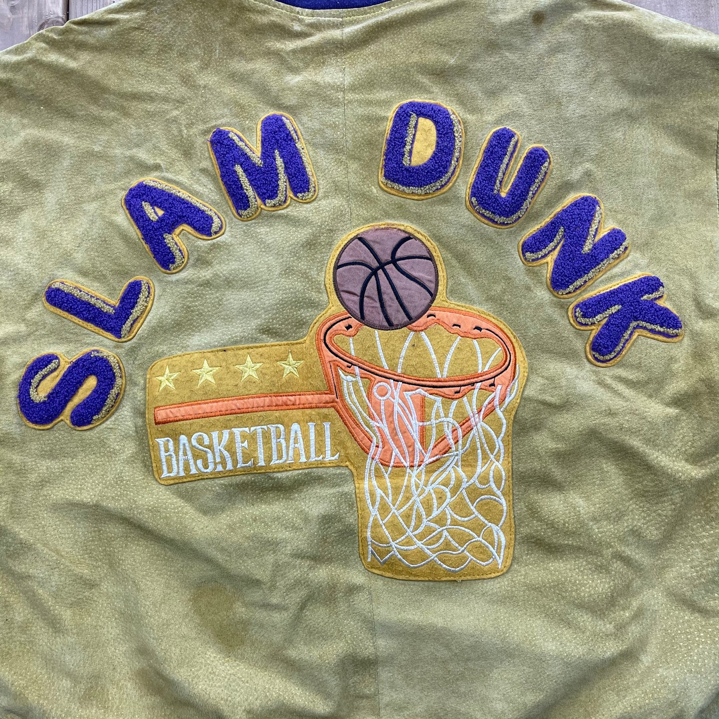 Vintage 80'S / 90'S D.Y.I. Daniel Young Slam Dunk Patch Work Varsity Jacket / Vintage Basketball / Sportswear / Streetwear / Made In USA