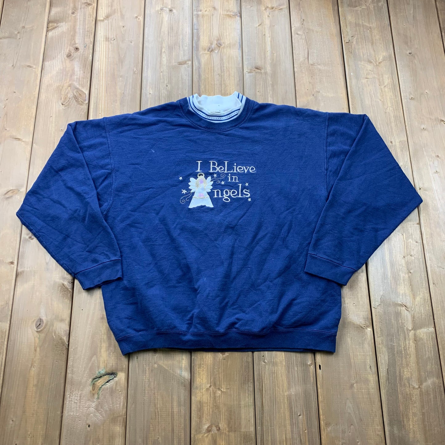 Vintage "I Believe In Angels" Embroidered Crewneck