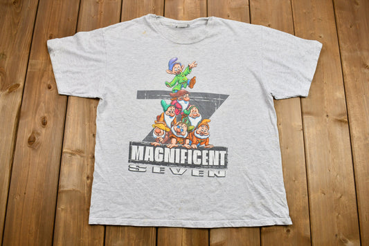 Vintage 1990s Distressed Magnificent Seven Dwarves Graphic T-Shirt