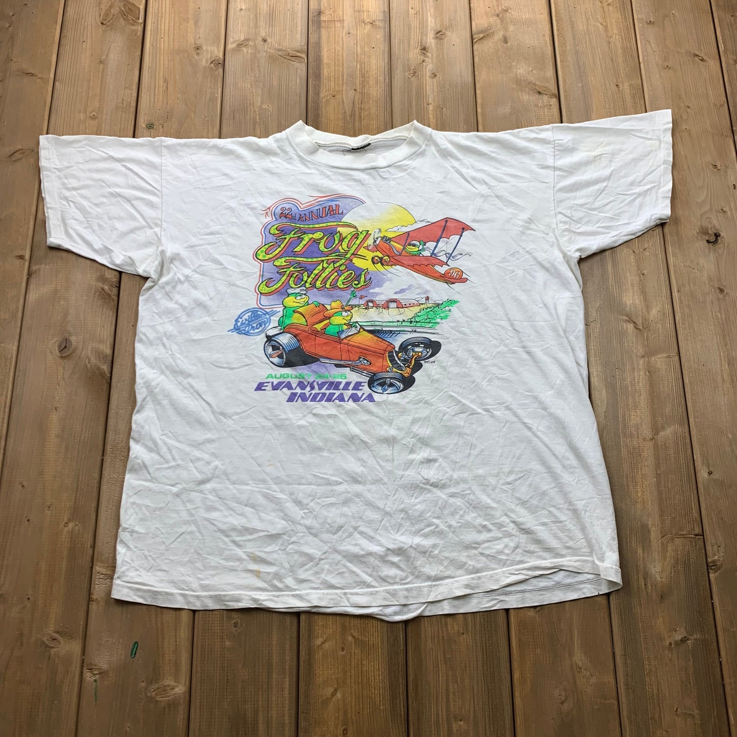 Vintage 1995 22nd Annual Frog Follies T-Shirt / Single Stitch / Indiana / Graphic / 80s / 90s / Streetwear / Retro Style