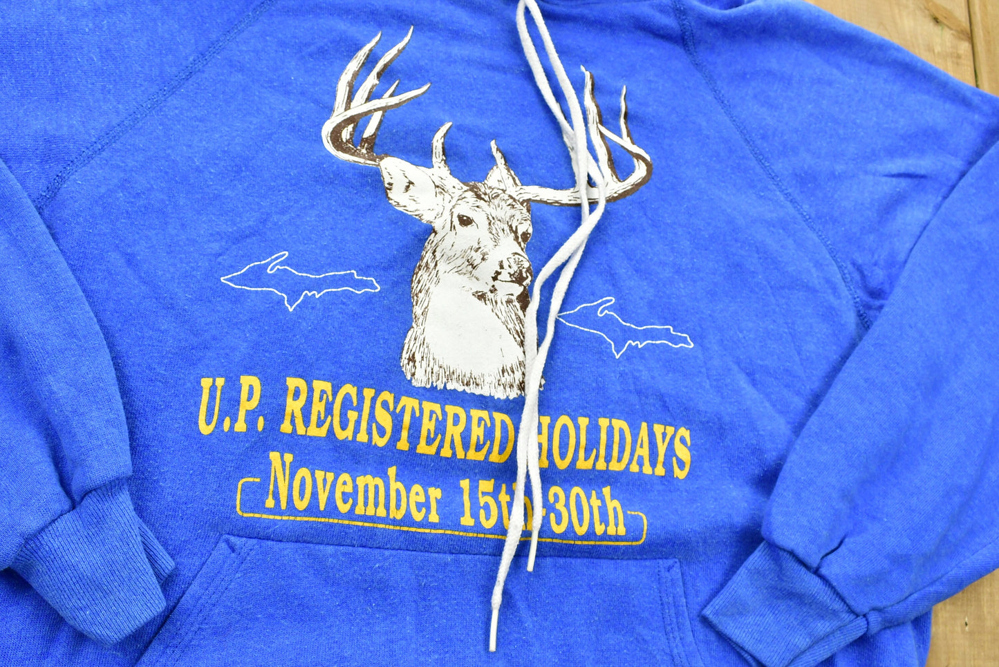 Vintage 1980s U.P. Registered Deer Hoodie / Nature Print / Vintage Sweatshirt / Animal Print / Wilderness / Pullover Sweatshirt