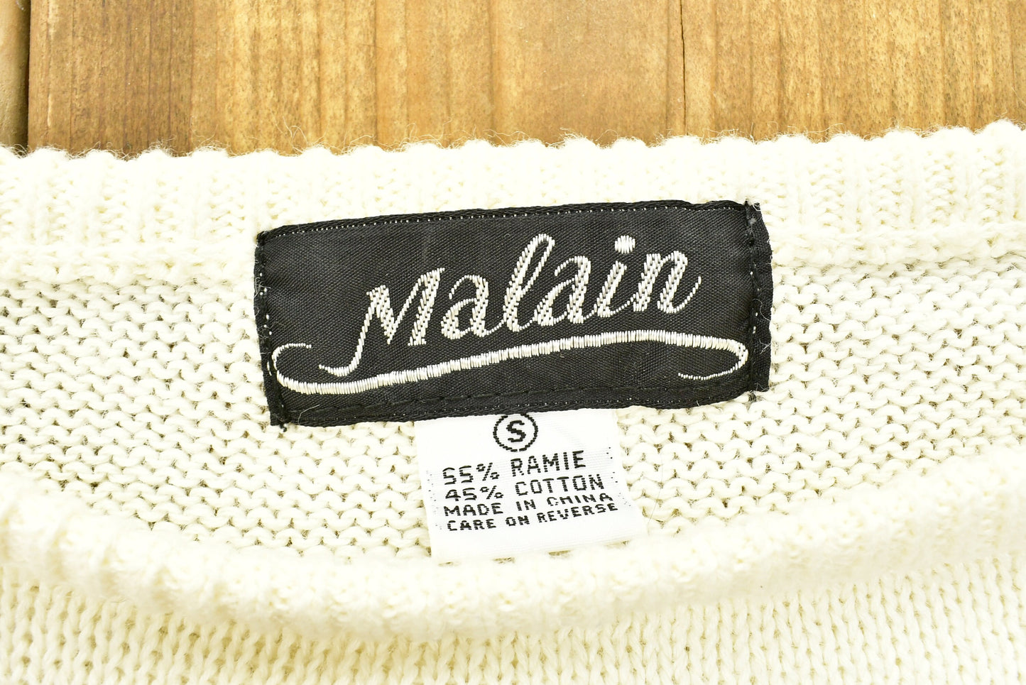 Vintage Marine Club Malain Knitted Sweater / Vintage 90s Crewneck / Pattern Sweater / Outdoor / Hand Knit / Pullover Sweatshirt