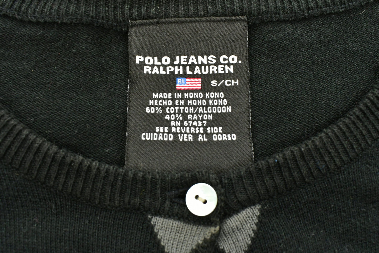 Vintage Polo Jeans Co. Ralph Lauren Knitted Cardigan Sweater / Vintage 90s Crewneck / Pattern Sweater / Outdoor / Hand Knit /