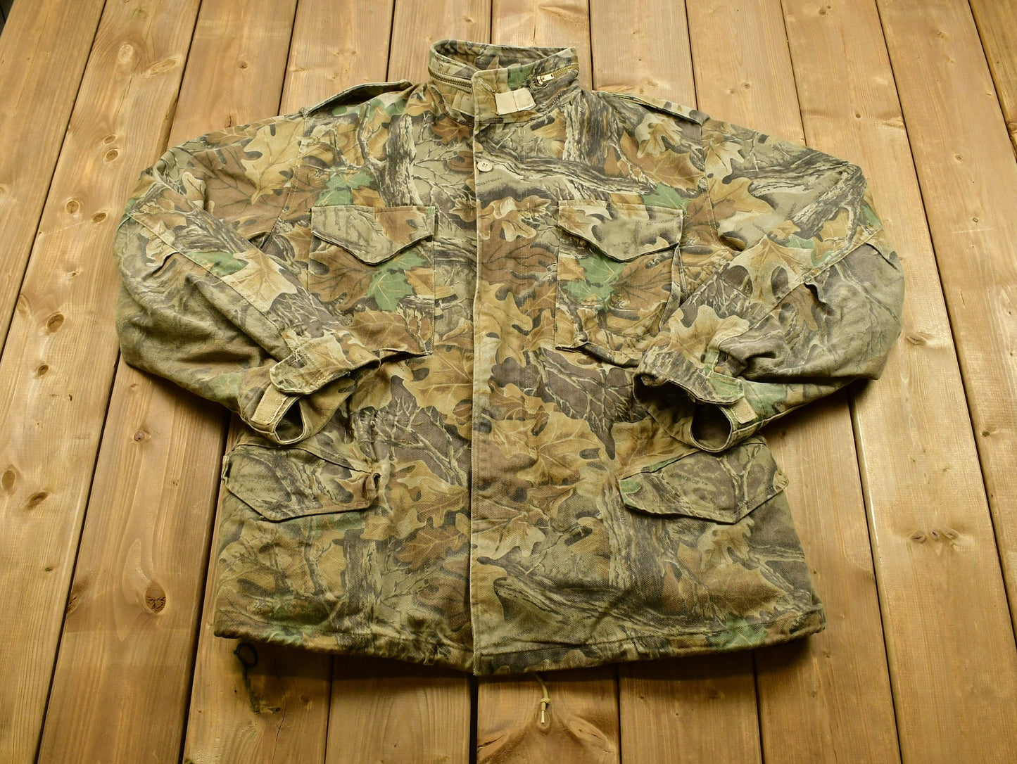 Vintage 1980s  OG1.1 Military Real Tree Camo Cold Weather Jacket / US Army / Lakeview Sportswear / Streetwear / Militaria / Made In USA