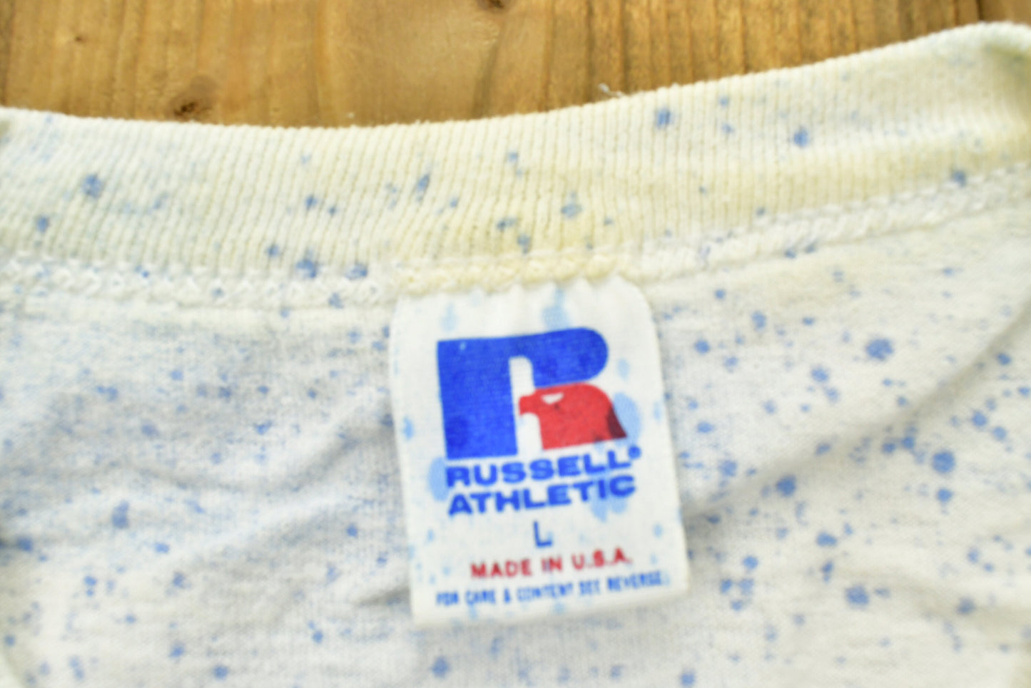 Vintage 90's Instrument Confetti T-Shirt / Russell Athletics / All Over Print / Single Stitch / Streetwear / Retro Style / Made In USA