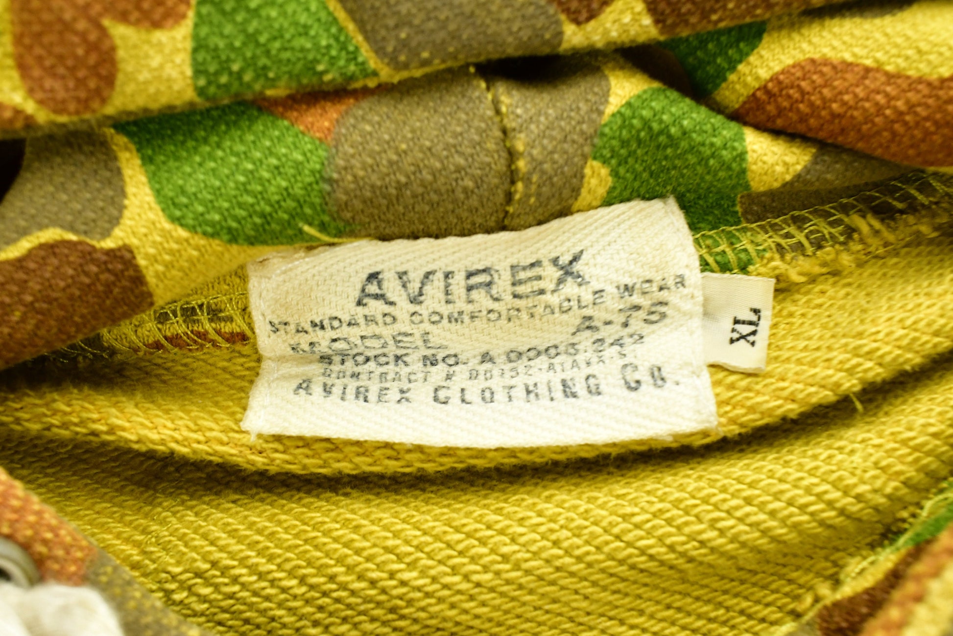 Vintage 90's Avirex Military Camouflaged Graphic Hoodie