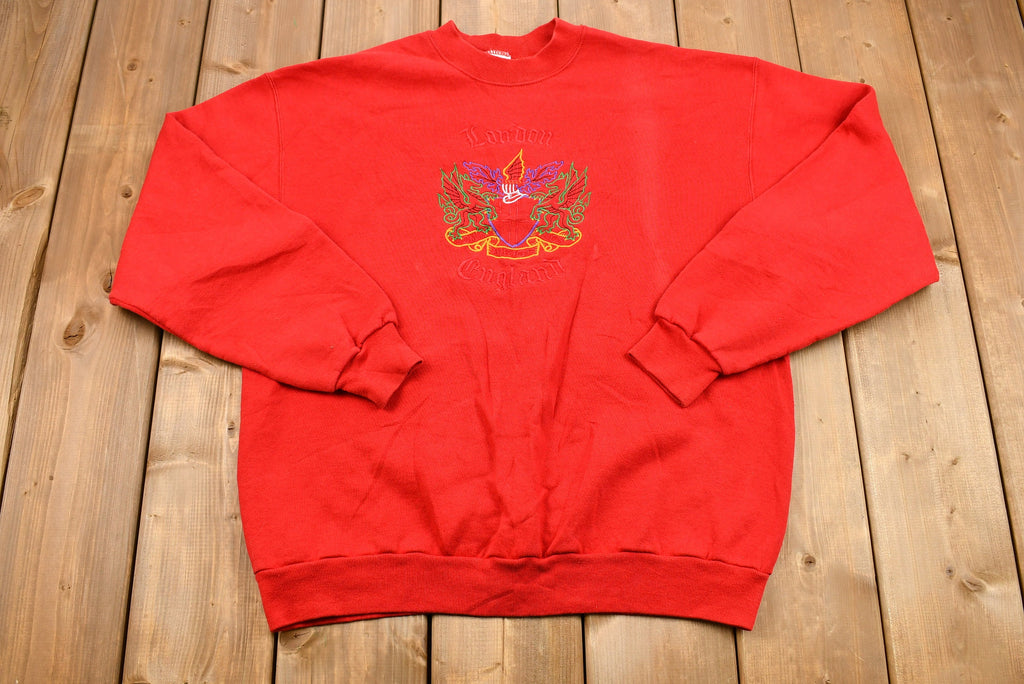 Vintage 1990s London England Embroidered Crewneck Sweatshirt