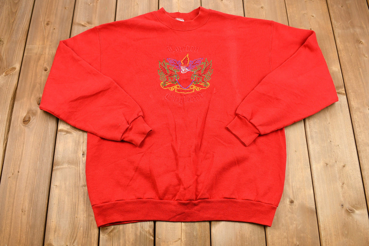 Vintage 1990s London England Embroidered Crewneck Sweatshirt