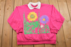 1990s Floral Collared Sweater