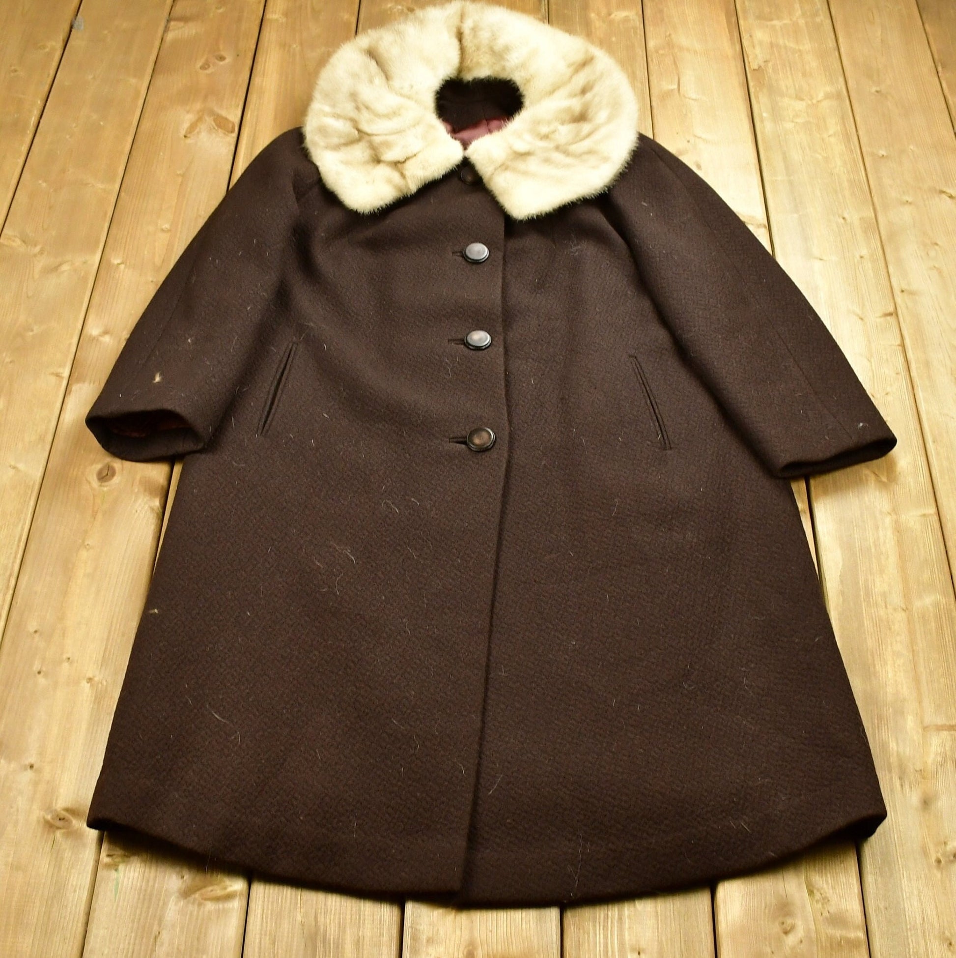 Vintage 1960's A Saltaire Fabric Mink Fur Collar Coat