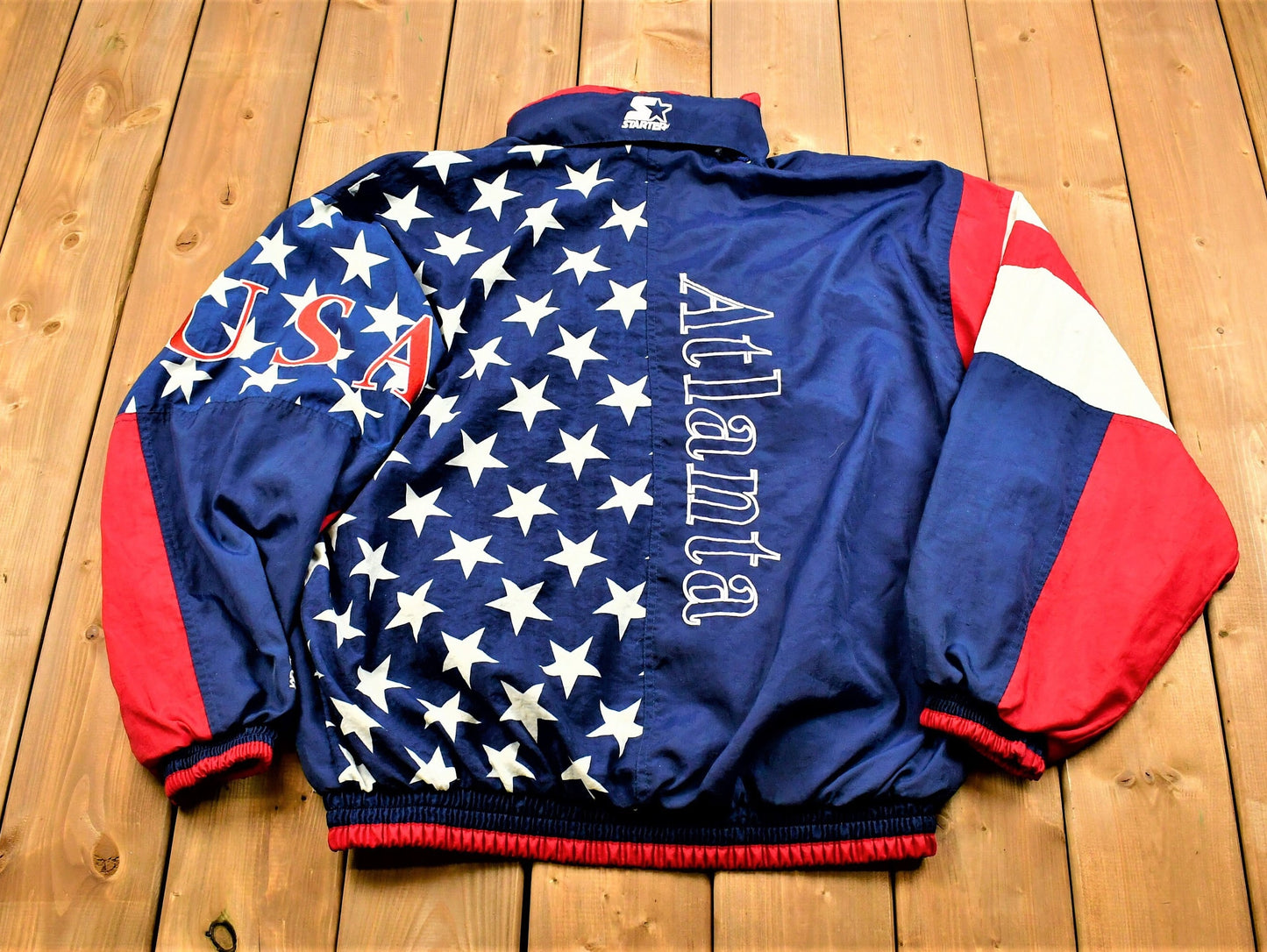 Vintage 1996 Atlanta Olympics Games Collection By Starter Windbreaker /  Sportswear / Streetwear Fashion / All Over Print / Made In USA